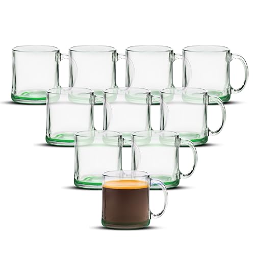 Clear Glass Coffee Mugs 13 oz. Set of 10 (10 Count)