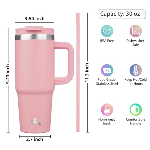 30 oz Insulated Tumbler Water Bottle with Handle