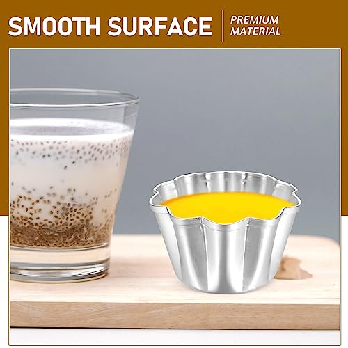 6Pcs Egg Tart Molds Aluminium Pie Tins Mini Tart Tins Tiny Pie Tin Cupcake Cake Mold Pudding Molds for Home Baking (6 Count)