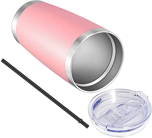 20oz Tumbler with Lid and Straw Stainless Steel Tumbler Cup Bulk Vacuum Insulated Double Wall Travel Coffee Mug Powder Coated Coffee Cup (12 Count)