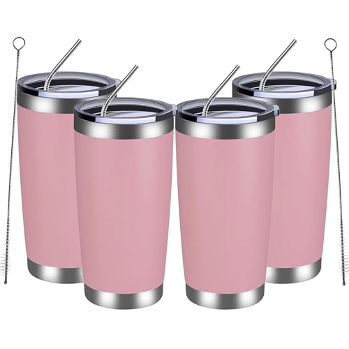 20oz Tumbler 4 Pack Double Wall Vacuum Insulated Travel Mug Bulk (4 Count)