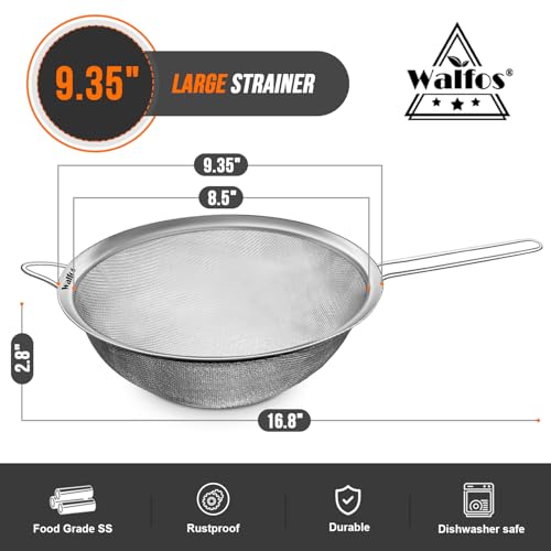 9.35 Inch Large Fine Mesh Strainer