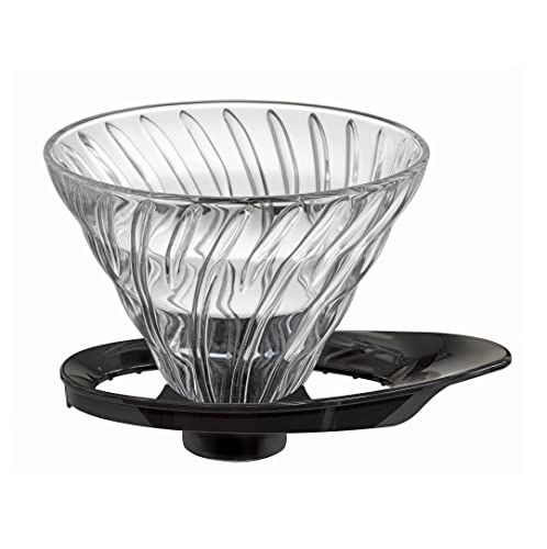VDGR-02-B V60 Heat-resistant Glass Transmission Dripper 02, For 1-4 Cups, Black, Made in Japan (24 Count)