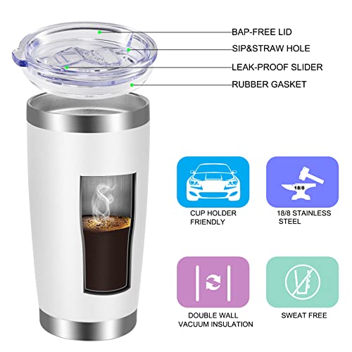 20oz Tumbler with Lid and Straw Stainless Steel Tumbler Cup Bulk Vacuum Insulated Double Wall Travel Coffee Mug Powder Coated Coffee Cup (12 Count)