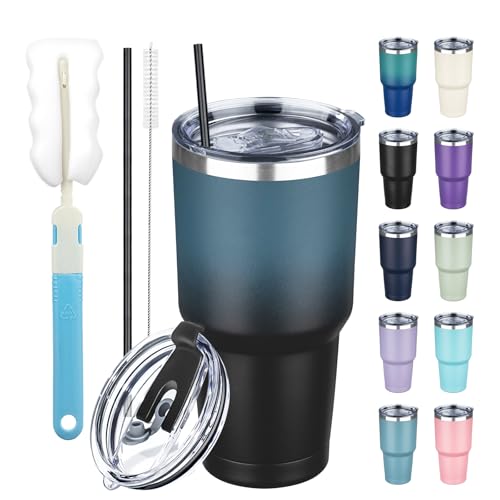 30 oz Tumbler with Lids and Straws