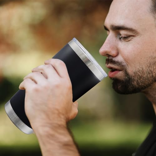 20oz Tumbler with Lid Stainless Steel Tumblers Insulated Mug Black 12P (12 Count)