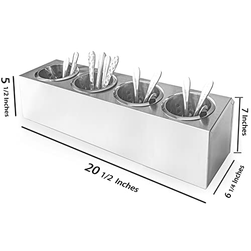 Flatware Organizers Stainless Steel Cylinder Flatware Silverware Utensil Holder Organizer Caddy