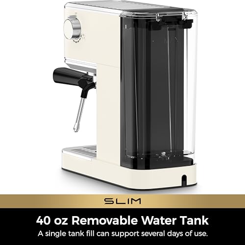 Slim Espresso Machine with Milk Frother for Home Cappuccino