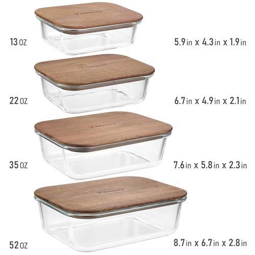 Glass Container Set with Acacia Lids