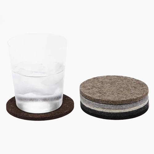 Bierfilzl Merino Wool Round Coasters Set of 6 (6 Count)