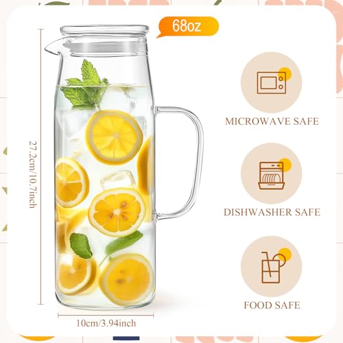 2 Sets Glass Pitcher with Lid (2 Count)
