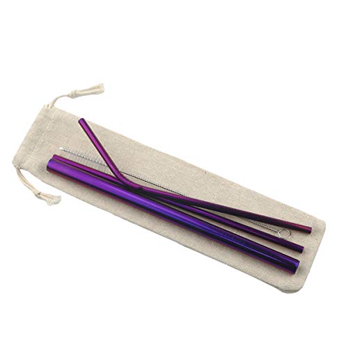 Metal Straws Stainless Steel Straws 8.5" Drinking Straws Reusable 3 Set