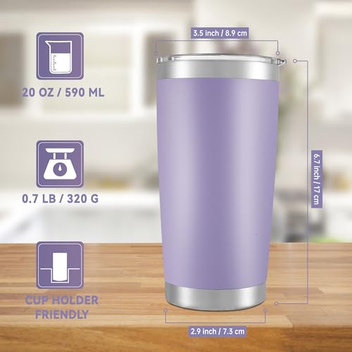 20 oz Tumblers Bulk Stainless Steel Tumbler with Lid (6 Count)