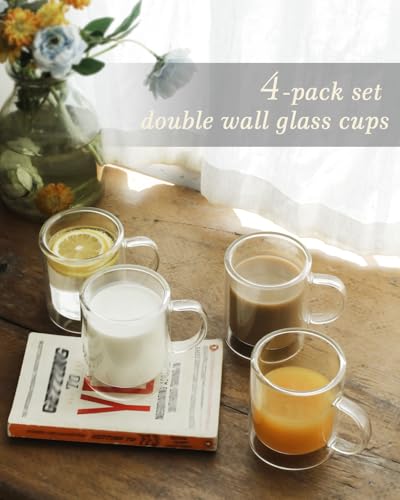 12oz Double Wall Coffee Mugs (4 Count)