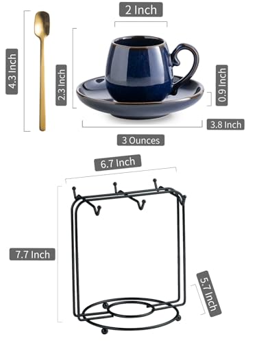3 Ounce Espresso Cups Set of 6 (6 Count)