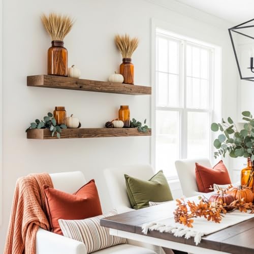 Reclaimed Wood Floating Wall Shelf (3 Count)