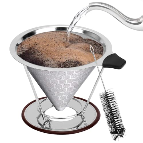 Pour Over Coffee Dripper Reusable Stainless 1