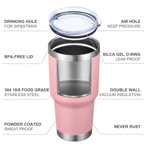 30oz Insulated Tumbler With Lids and Straws (8 Count)