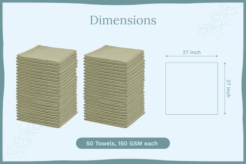 Organic Cotton Bulk Sage Green Flour Sack Kitchen Towels (10 Count)