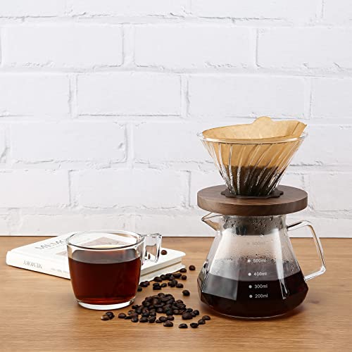 Pour Over Coffee Dripper with 100 pcs Size 02 Paper Filter (100 Count)