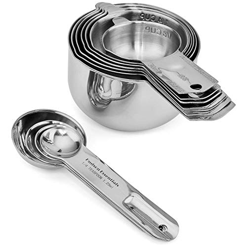Stainless Steel Measuring Cups and Spoons Set