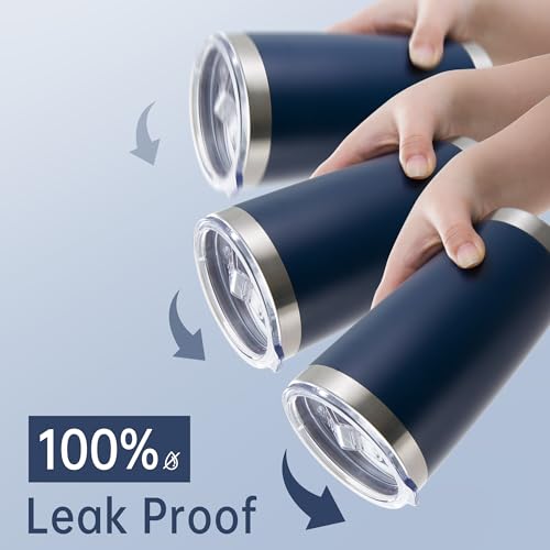 20 oz Tumblers Bulk Stainless Steel Tumbler with Lid Double Wall Vacuum Insulated Coffee Mug 20oz Powder Coated Cup for Hot and Cold Drinks (6 Count)
