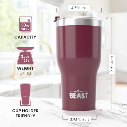 Beast 30 oz Tumbler Stainless Steel Vacuum Insulated Coffee Ice Cup Double Wall Travel Flask