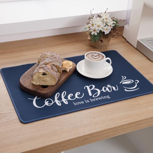 Coffee Mat 2 Pack 12x19 Inch Absorbent Non (2 Count)