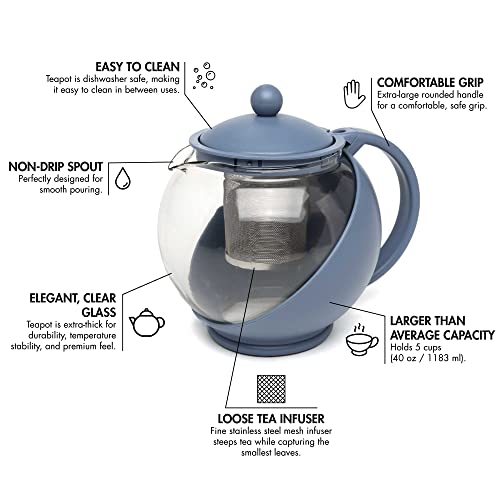 Half Moon Teapot with Removable Infuser