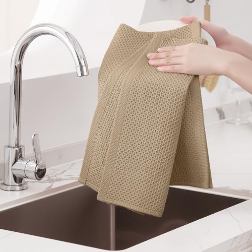 100% Cotton Oversized Waffle Weave Kitchen Towels 8 (8 Count)