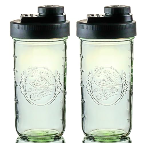 Mason Jar Drinking Cup Pint and Half Drinking Lid and Azure 24oz Jar
