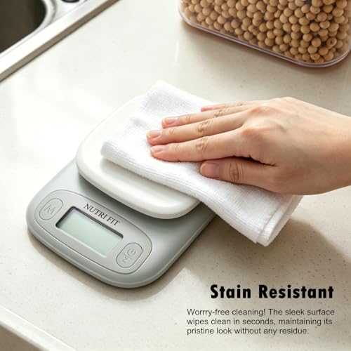 Small Food Scale Digital Kitchen Scales Weight Grams Ounces White