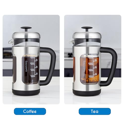 Stainless Steel French Press 12 oz Coffee Tea Maker with Soft Grip Handle