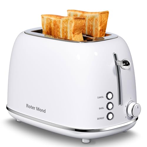 2 Slice Toaster Retro Stainless Steel with Bagel