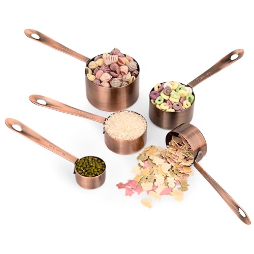 Copper Plated Measuring Cups and Spoons Set
