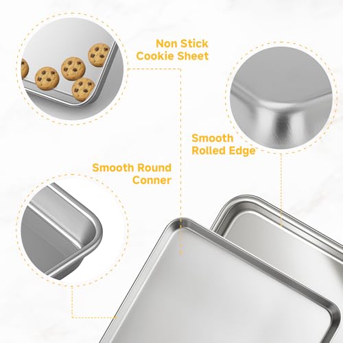 3 Pack Heavy Duty Stainless Steel Baking Sheet Set (3 Count)