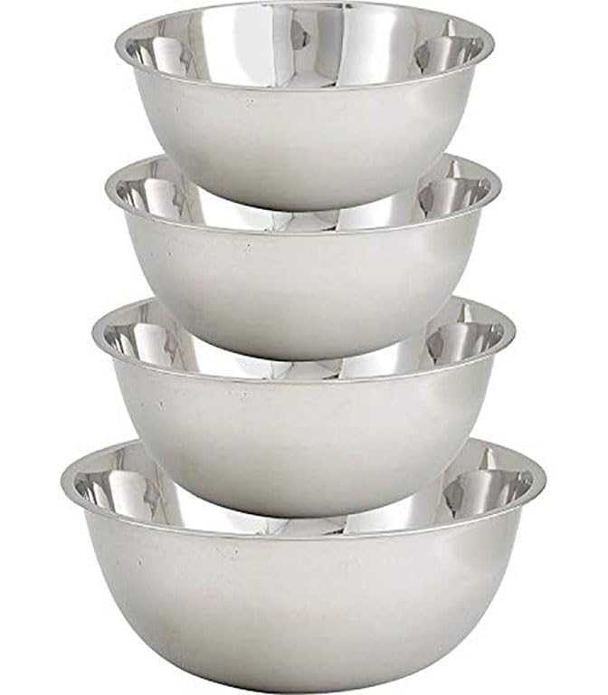 Large Stainless Steel Standard Weight Mixing Bowls Set