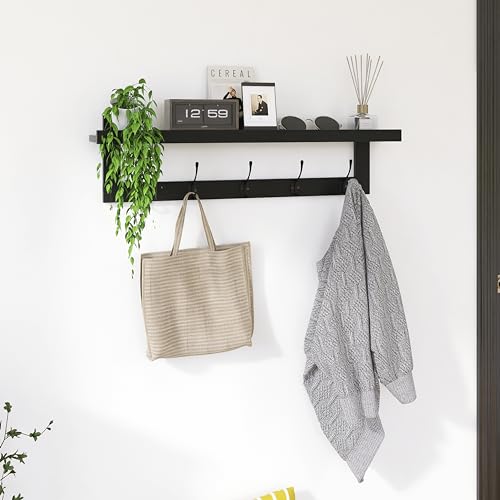 Coat Hooks with Shelf Wall