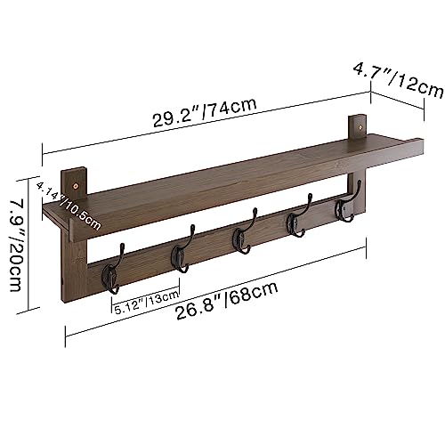 Coat Hooks with Shelf Wall