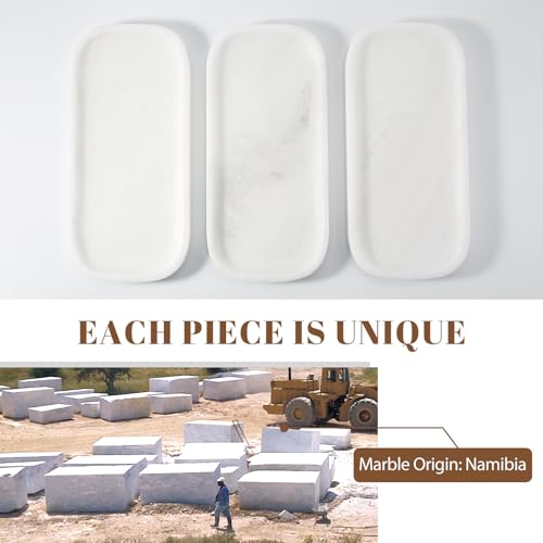 Marble Tray 10"x5" Marble Vanity Tray for Bathroom Countertop Kitchen Sink
