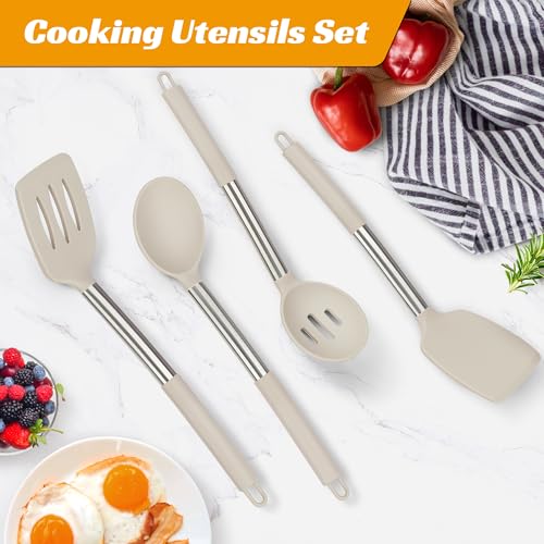 Kitchen Utensils Set Silicone Kitchen Utensils Set for Nonstick Cookware Perfect for Baking and Mixing (4 Count)