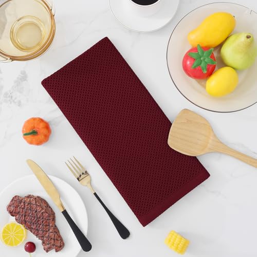100% Cotton Waffle Weave Kitchen Dish Towels 12 (12 Count)