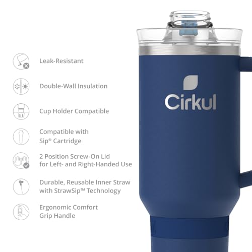 40oz. Midnight Blue Stainless Steel Tumbler with Handle