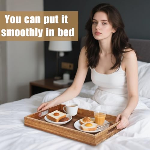Acacia Wood Serving Tray with Handles