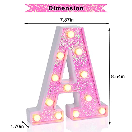 Pink Light up Letters
