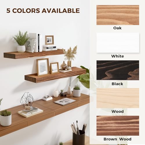 Solid Wood Floating Shelves (2 Count)