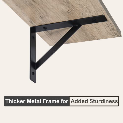 Wall Shelves 23.6" Long Floating Shelves with Metal Brackets (2 Count)