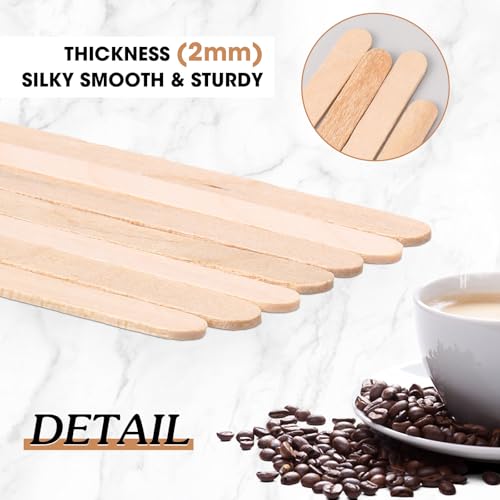 4000 Pack Birch Wood Coffee Stir Sticks 7 Inch Disposable Wooden Coffee Stirrers Bulk Long Tea Stirring Stick Round End Swizzle Beverage Mixer for Cocktail Hot Chocolate Drink Summer (4000 Count)
