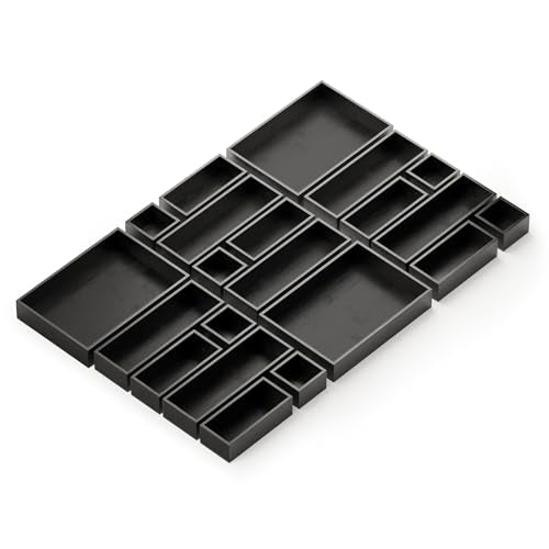 21 Piece Bamboo Drawer Organizer Storage Boxes Set