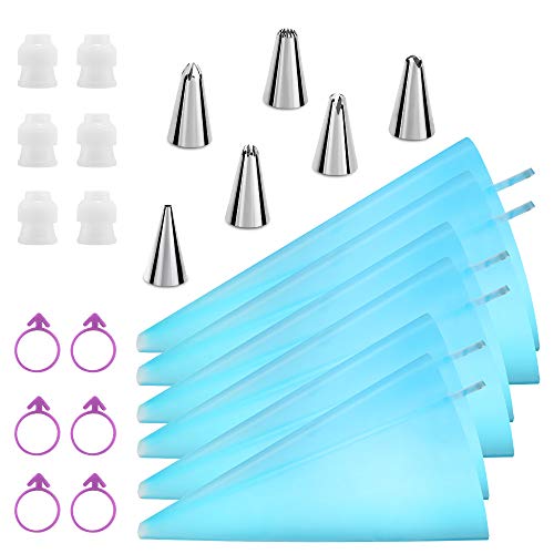 24pcs Reusable Piping Bags and Tips Set